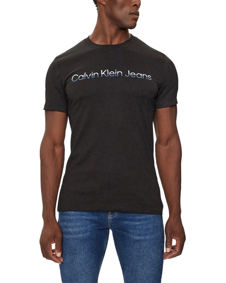 CALVIN KLEIN MENS MIXED INSTITUTIONAL T-SHIRT BLACK-Designer Outlet Sales