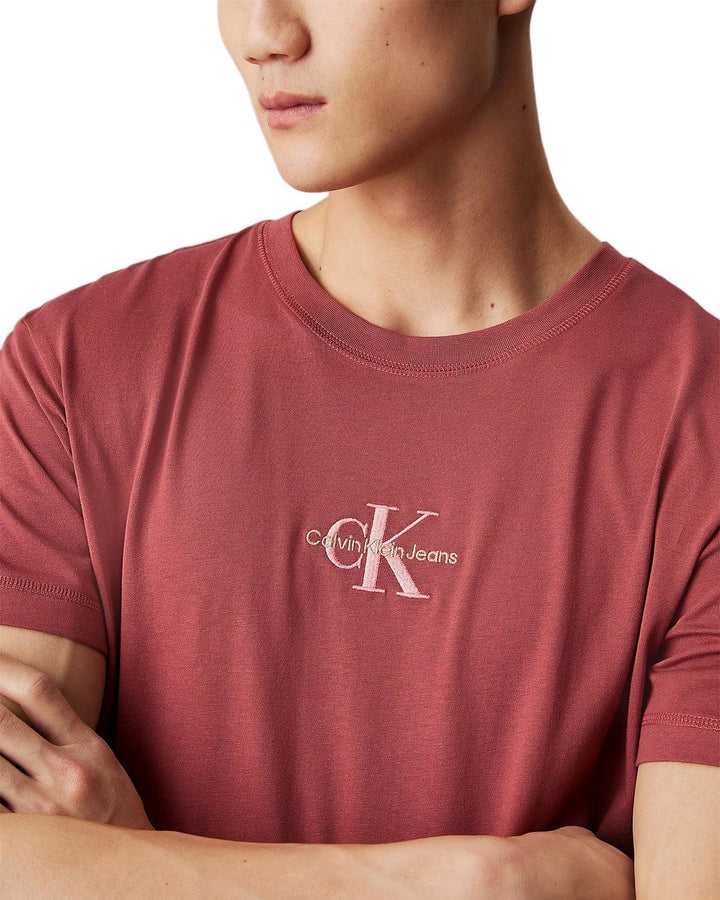 CALVIN KLEIN MENS MONOGRAM T-SHIRT APPLE BUTTER-Designer Outlet Sales