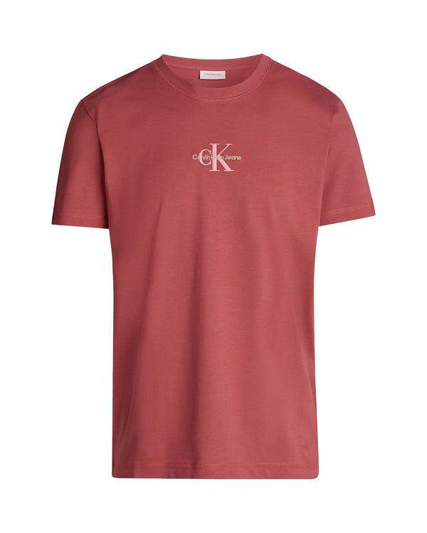 CALVIN KLEIN MENS MONOGRAM T-SHIRT APPLE BUTTER-Designer Outlet Sales