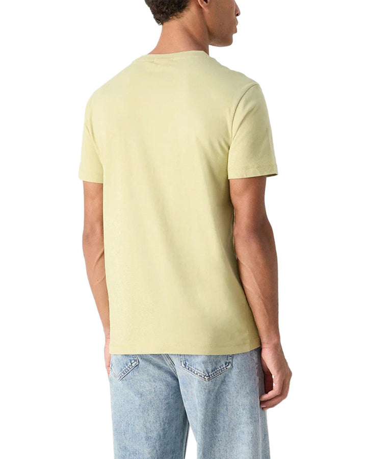 CALVIN KLEIN MENS MONOGRAM T-SHIRT GREEN BANANA-Designer Outlet Sales