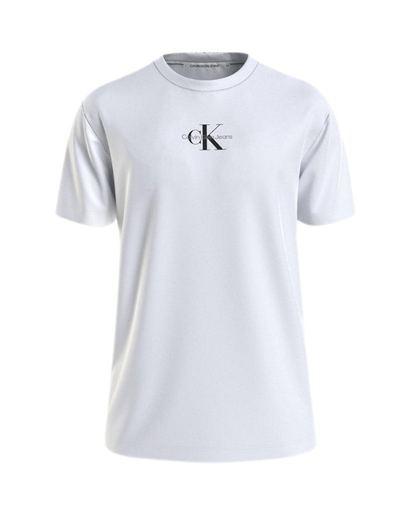 CALVIN KLEIN MENS MONOGRAM T-SHIRT WHITE-Designer Outlet Sales