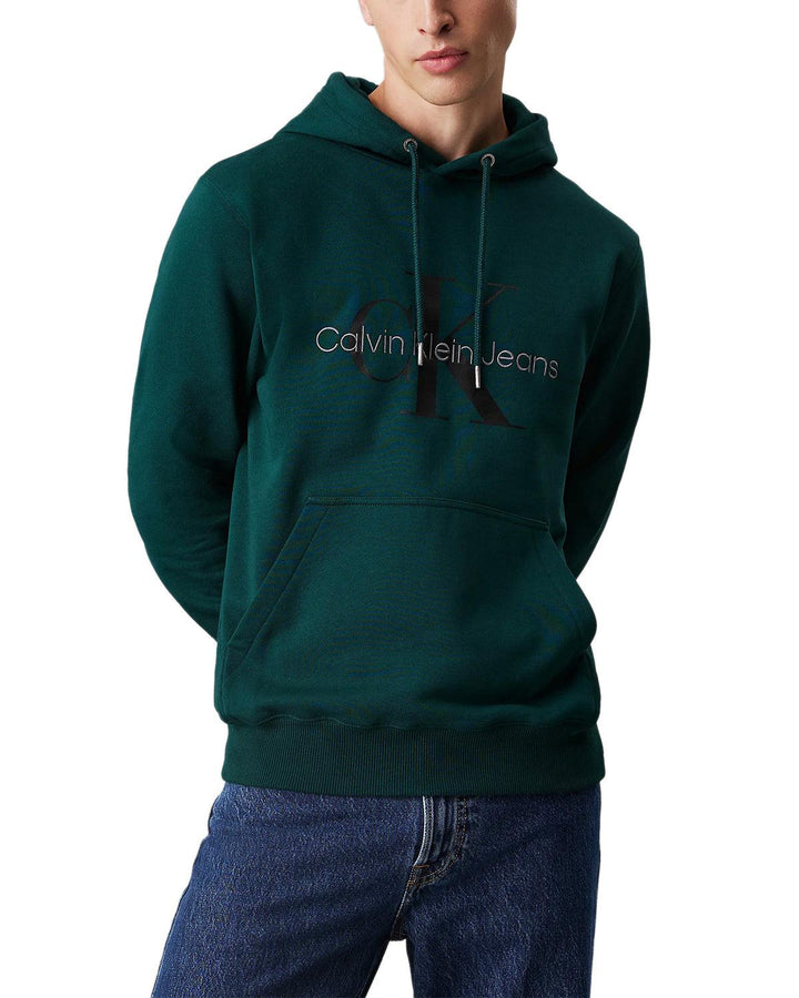 CALVIN KLEIN MENS MONOLOGO HOODIE PONDEROSA PINE-Designer Outlet Sales