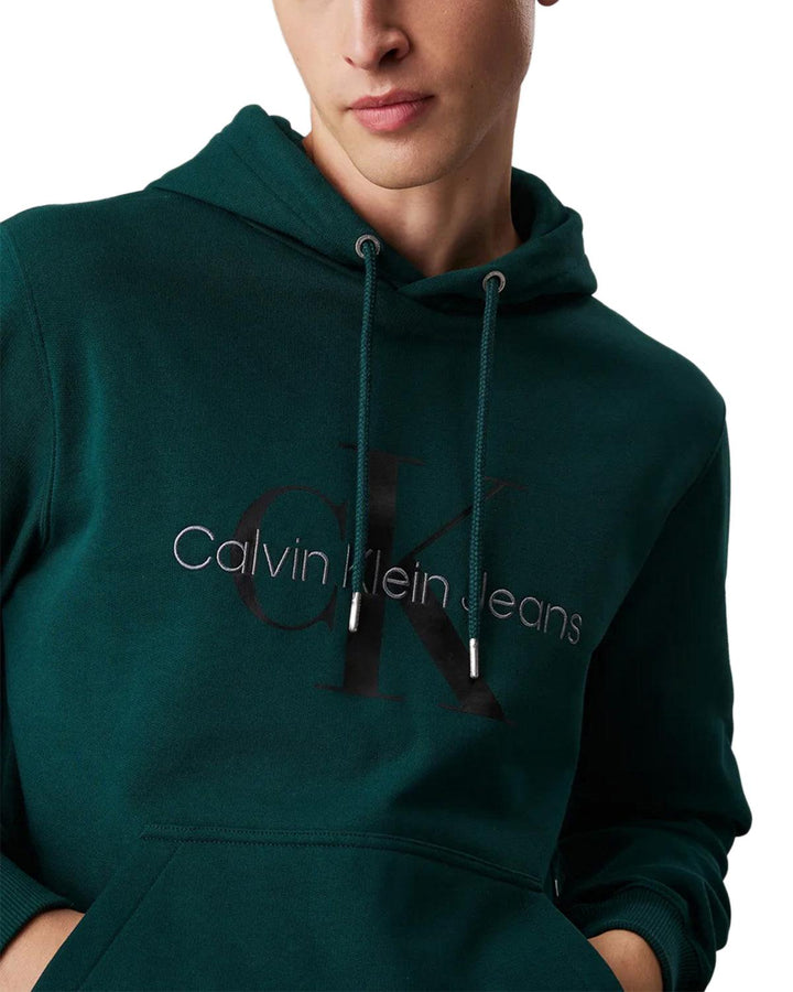 CALVIN KLEIN MENS MONOLOGO HOODIE PONDEROSA PINE-Designer Outlet Sales