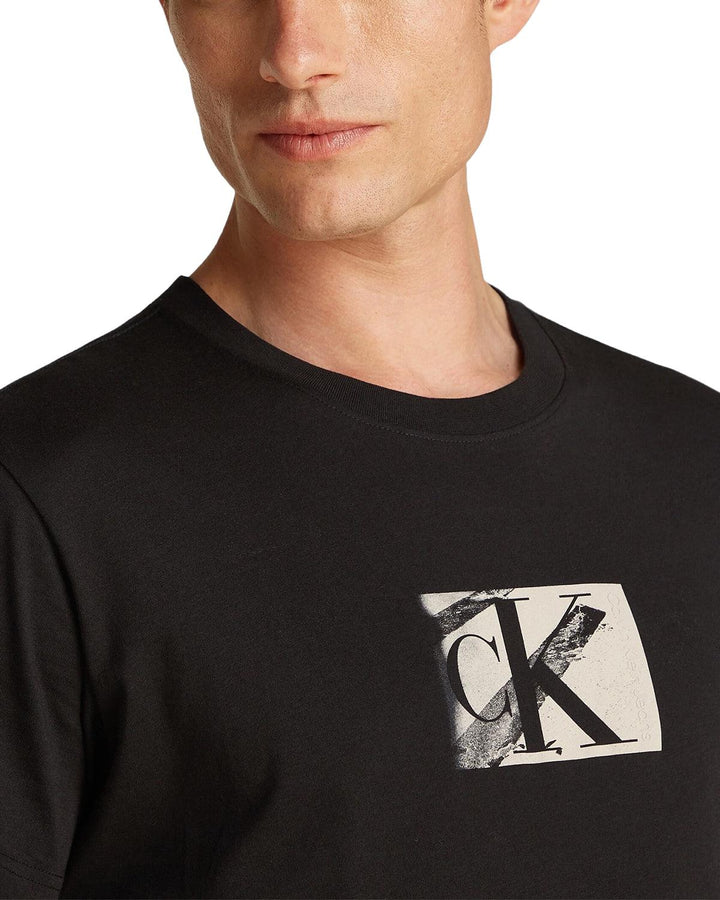 CALVIN KLEIN MENS SMALL BOX T-SHIRT BLACK-Designer Outlet Sales