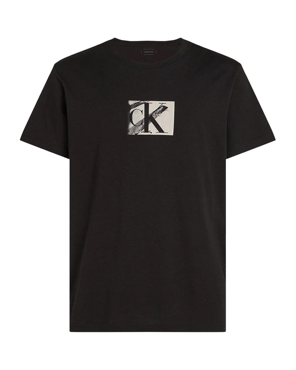 CALVIN KLEIN MENS SMALL BOX T-SHIRT BLACK-Designer Outlet Sales