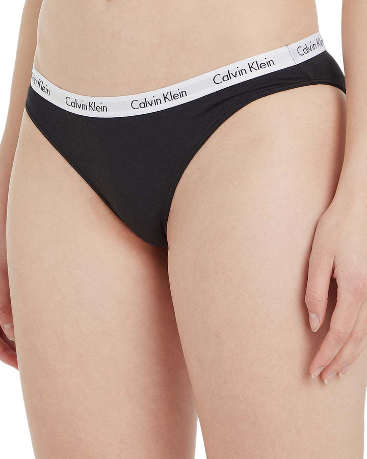 CALVIN KLEIN WOMENS 3 PACK CAROUSEL BIKINI BRIEFS BLACK WHITE GREY-Designer Outlet Sales