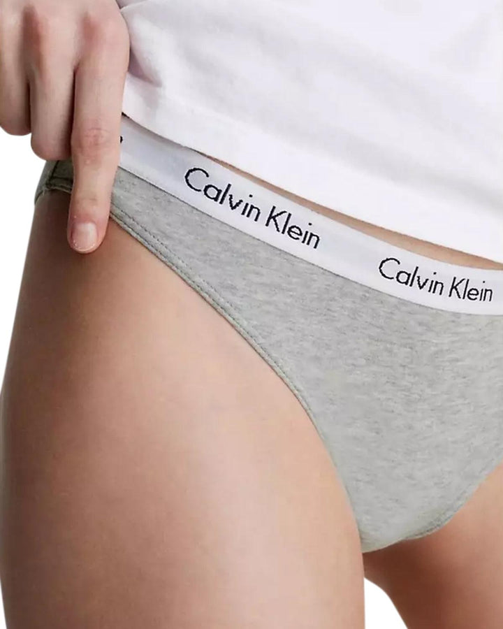 CALVIN KLEIN WOMENS CAROUSEL BIKINI BRIEFS GREY HEATHER-Designer Outlet Sales