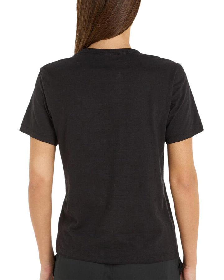 CALVIN KLEIN WOMENS COMFORT COTTON LOGO T-SHIRT BLACK-Designer Outlet Sales