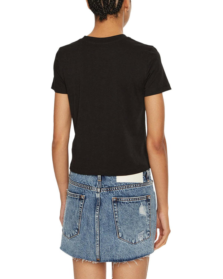 CALVIN KLEIN WOMENS INSTITUTIONAL T-SHIRT BLACK-Designer Outlet Sales