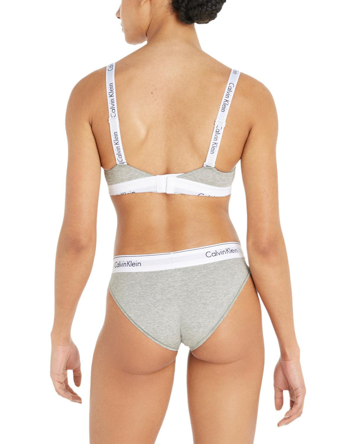 CALVIN KLEIN WOMENS MODERN COTTON BIKINI BRIEFS GREY HEATHER-Designer Outlet Sales