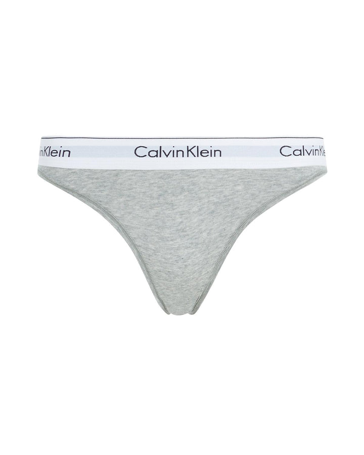 CALVIN KLEIN WOMENS MODERN COTTON BIKINI BRIEFS GREY HEATHER-Designer Outlet Sales