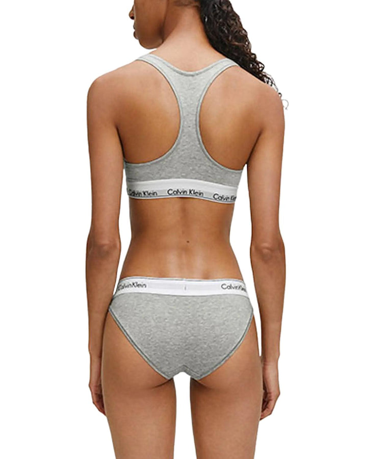 CALVIN KLEIN WOMENS MODERN COTTON BRALETTE GREY HEATHER-Designer Outlet Sales