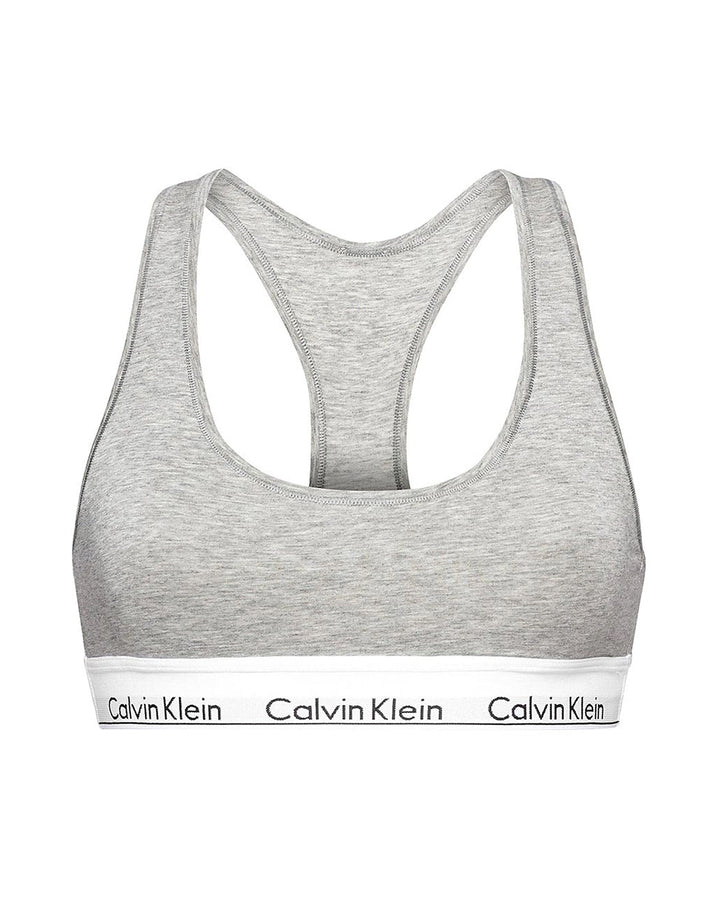 CALVIN KLEIN WOMENS MODERN COTTON BRALETTE GREY HEATHER-Designer Outlet Sales