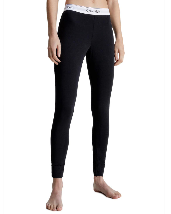 CALVIN KLEIN WOMENS MODERN COTTON LOUNGE LEGGINGS BLACK-Designer Outlet Sales