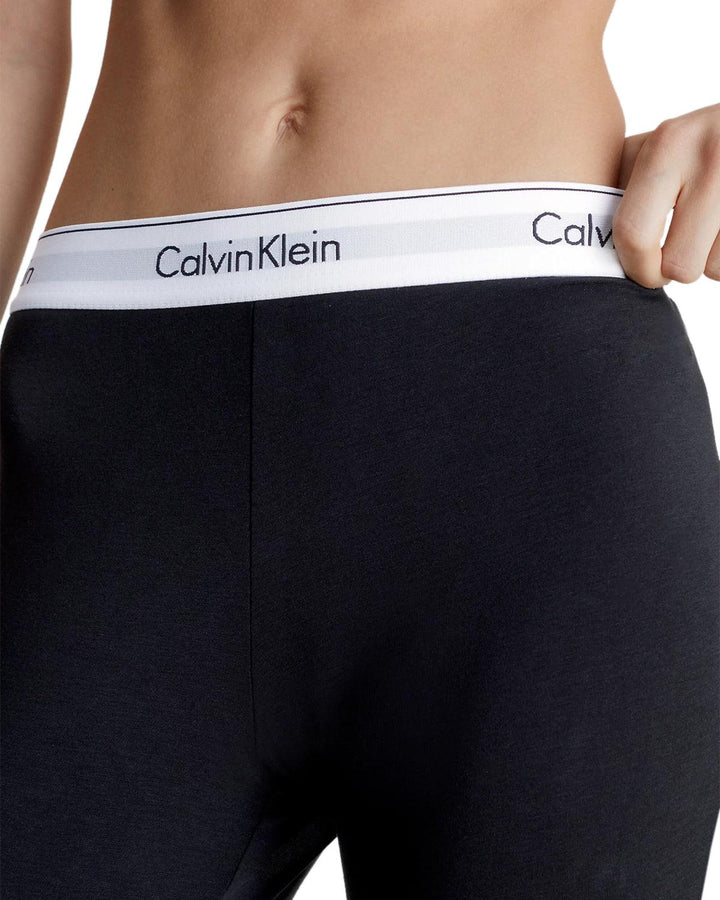 CALVIN KLEIN WOMENS MODERN COTTON LOUNGE LEGGINGS BLACK-Designer Outlet Sales