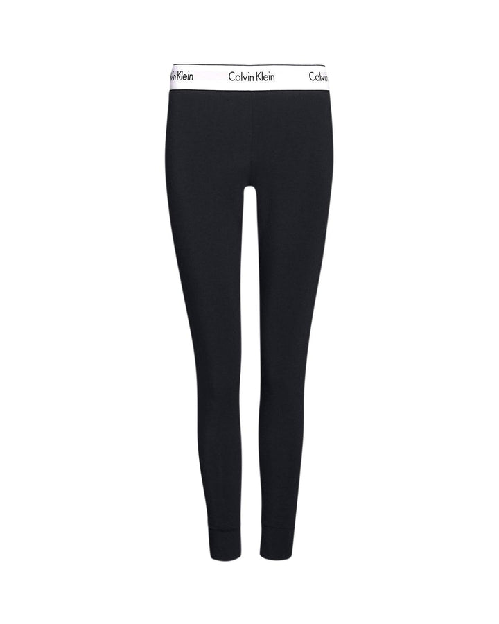 CALVIN KLEIN WOMENS MODERN COTTON LOUNGE LEGGINGS BLACK-Designer Outlet Sales