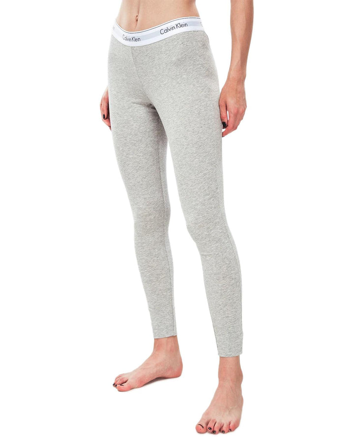 CALVIN KLEIN WOMENS MODERN COTTON LOUNGE LEGGINGS GREY HEATHER-Designer Outlet Sales