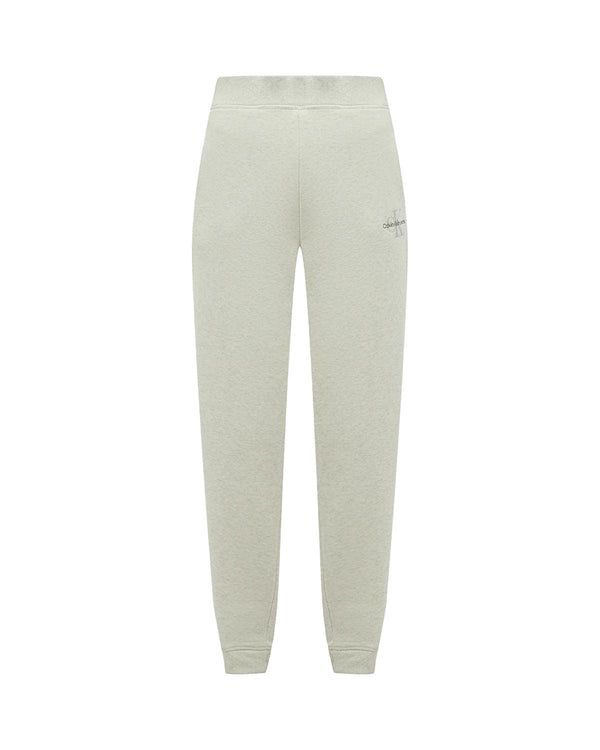 CALVIN KLEIN WOMENS MONOGRAM JOGGERS IVORY GREY HEATHER-Designer Outlet Sales