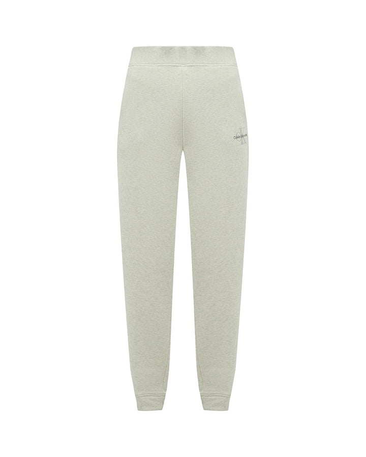 CALVIN KLEIN WOMENS MONOGRAM JOGGERS IVORY GREY HEATHER-Designer Outlet Sales