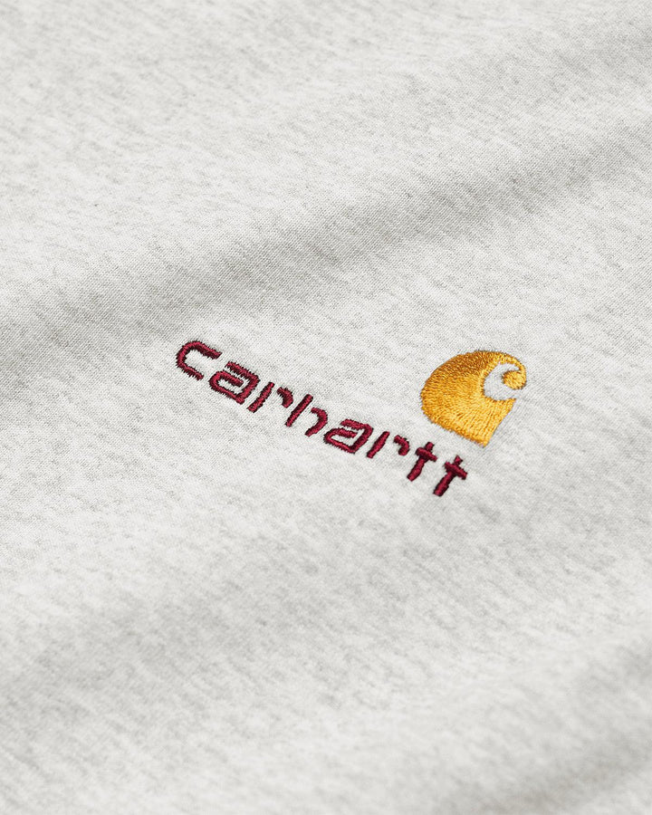 CARHARTT WIP MENS AMERICAN SCRIPT LS T-SHIRT ASH HEATHER-Designer Outlet Sales