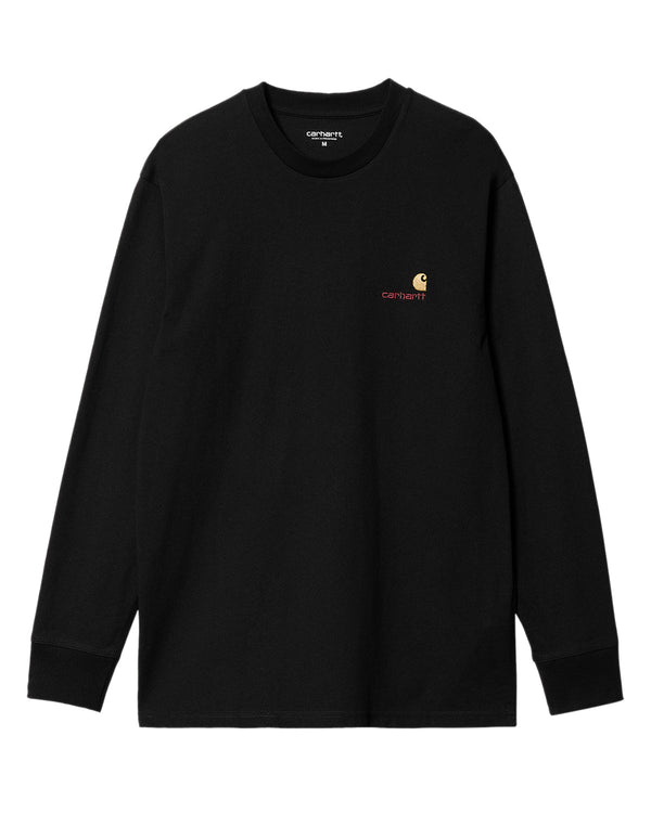 CARHARTT WIP MENS AMERICAN SCRIPT LS T-SHIRT BLACK-Designer Outlet Sales