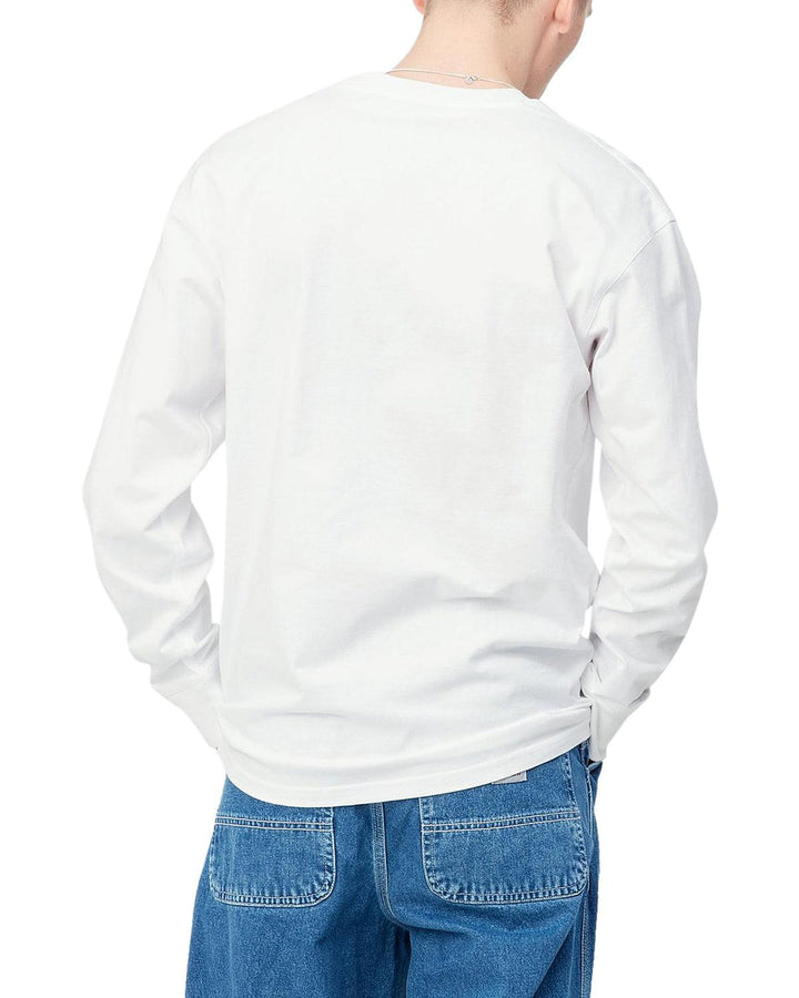 CARHARTT WIP MENS AMERICAN SCRIPT LS T-SHIRT WHITE-Designer Outlet Sales