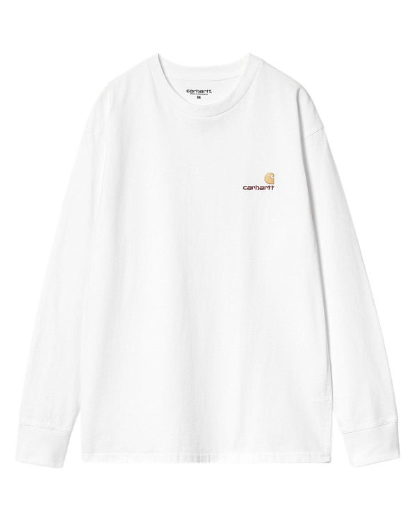 CARHARTT WIP MENS AMERICAN SCRIPT LS T-SHIRT WHITE-Designer Outlet Sales