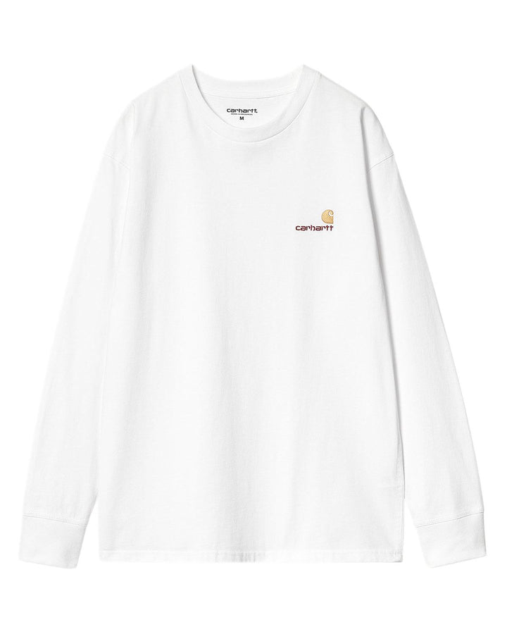 CARHARTT WIP MENS AMERICAN SCRIPT LS T-SHIRT WHITE-Designer Outlet Sales