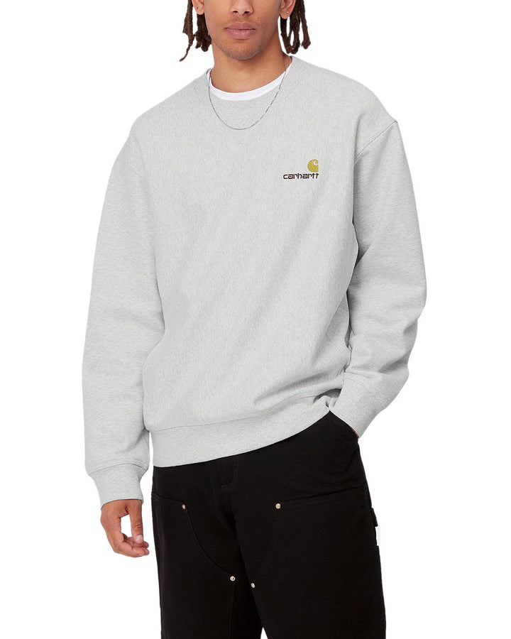 CARHARTT WIP MENS AMERICAN SCRIPT SWEATSHIRT ASH HEATHER-Designer Outlet Sales