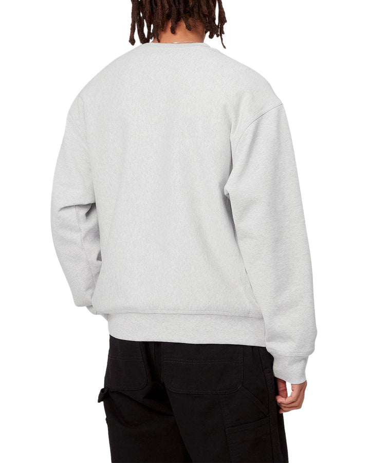 CARHARTT WIP MENS AMERICAN SCRIPT SWEATSHIRT ASH HEATHER-Designer Outlet Sales