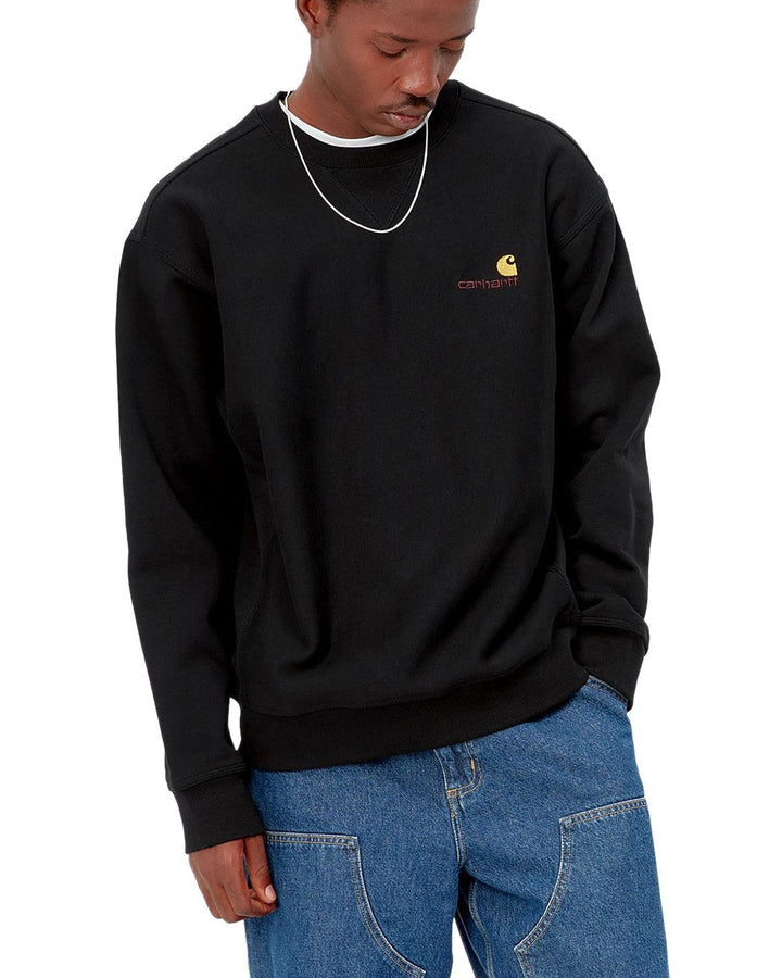 CARHARTT WIP MENS AMERICAN SCRIPT SWEATSHIRT BLACK-Designer Outlet Sales