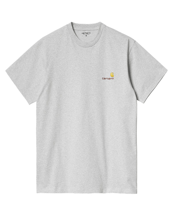 CARHARTT WIP MENS AMERICAN SCRIPT T-SHIRT ASH HEATHER-Designer Outlet Sales