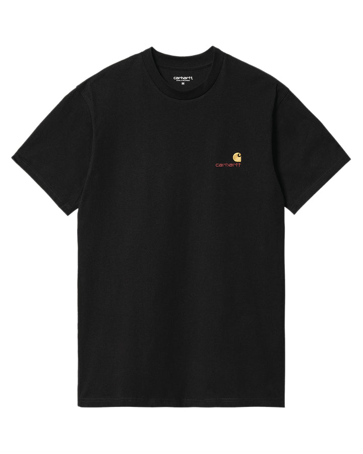 CARHARTT WIP MENS AMERICAN SCRIPT T-SHIRT BLACK-Designer Outlet Sales