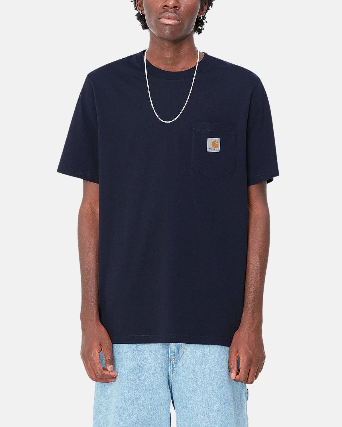 CARHARTT WIP MENS ICON POCKET T SHIRT DARK NAVY Designer Outlet Sales