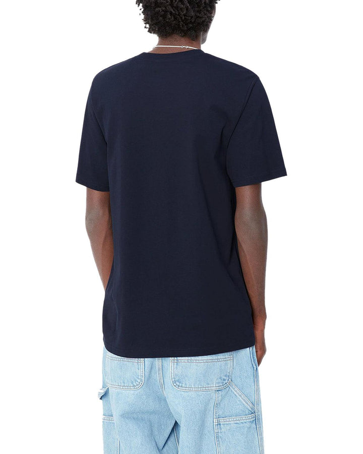 CARHARTT WIP MENS ICON POCKET T-SHIRT DARK NAVY-Designer Outlet Sales