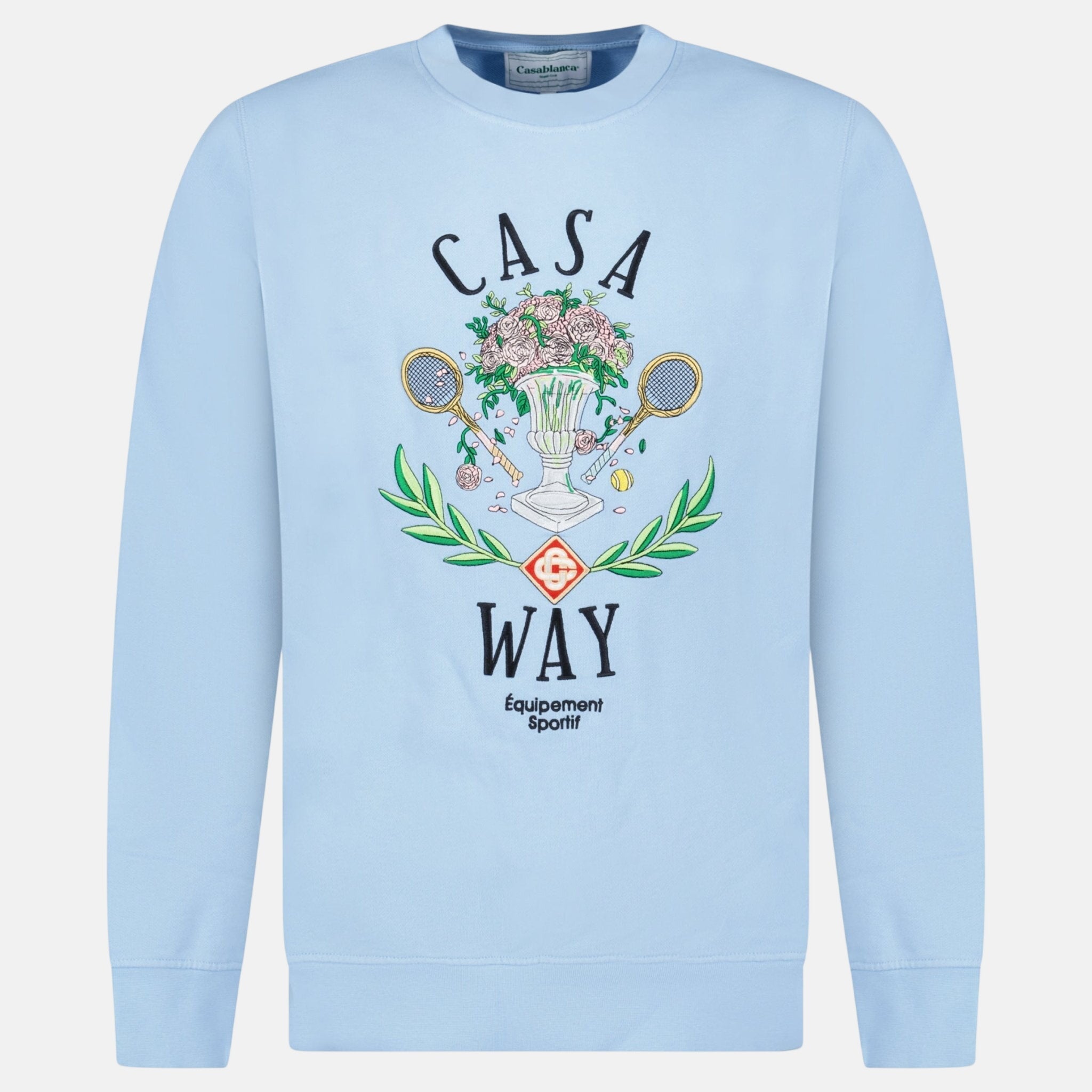 Casablanca ‘Casa Way’ Graphic Print Sweatshirt Baby Blue – C14 | Studio DOS by Designer Outlet Sales