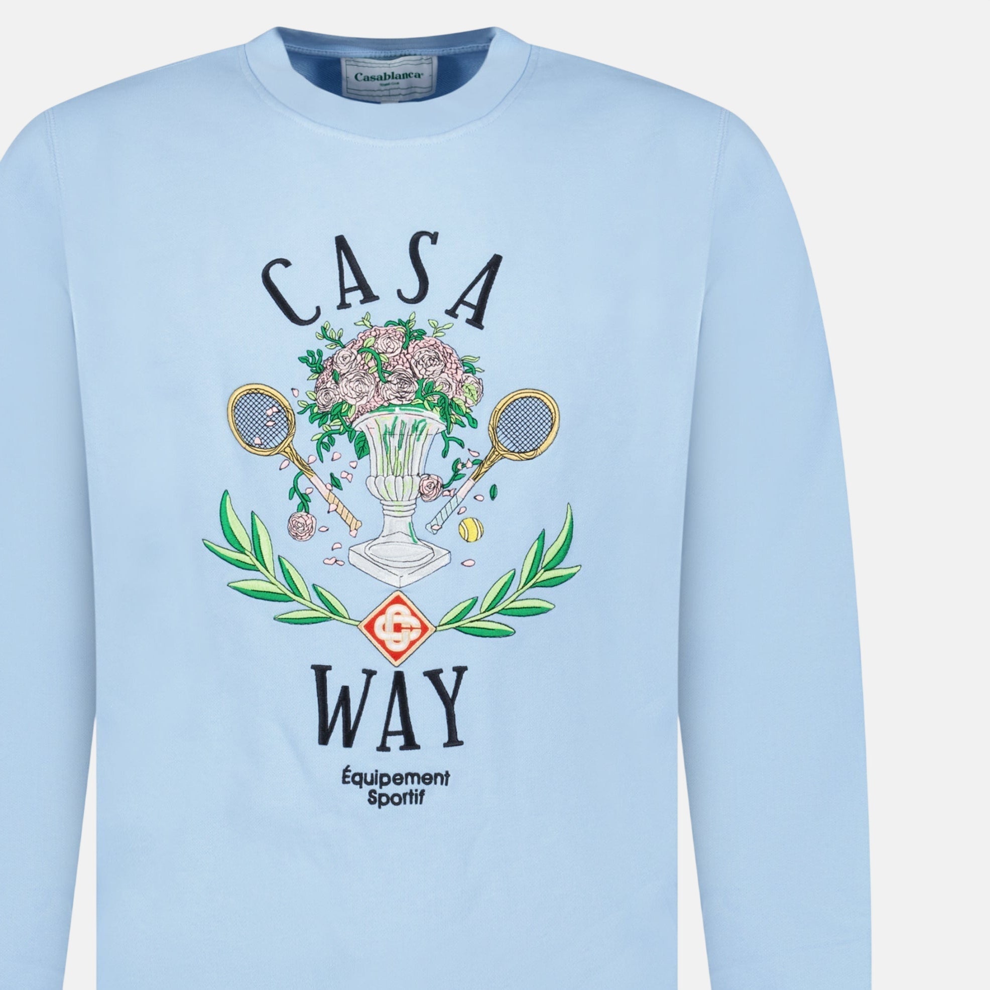 Casablanca ‘Casa Way’ Graphic Print Sweatshirt Baby Blue – C14 | Studio DOS by Designer Outlet Sales