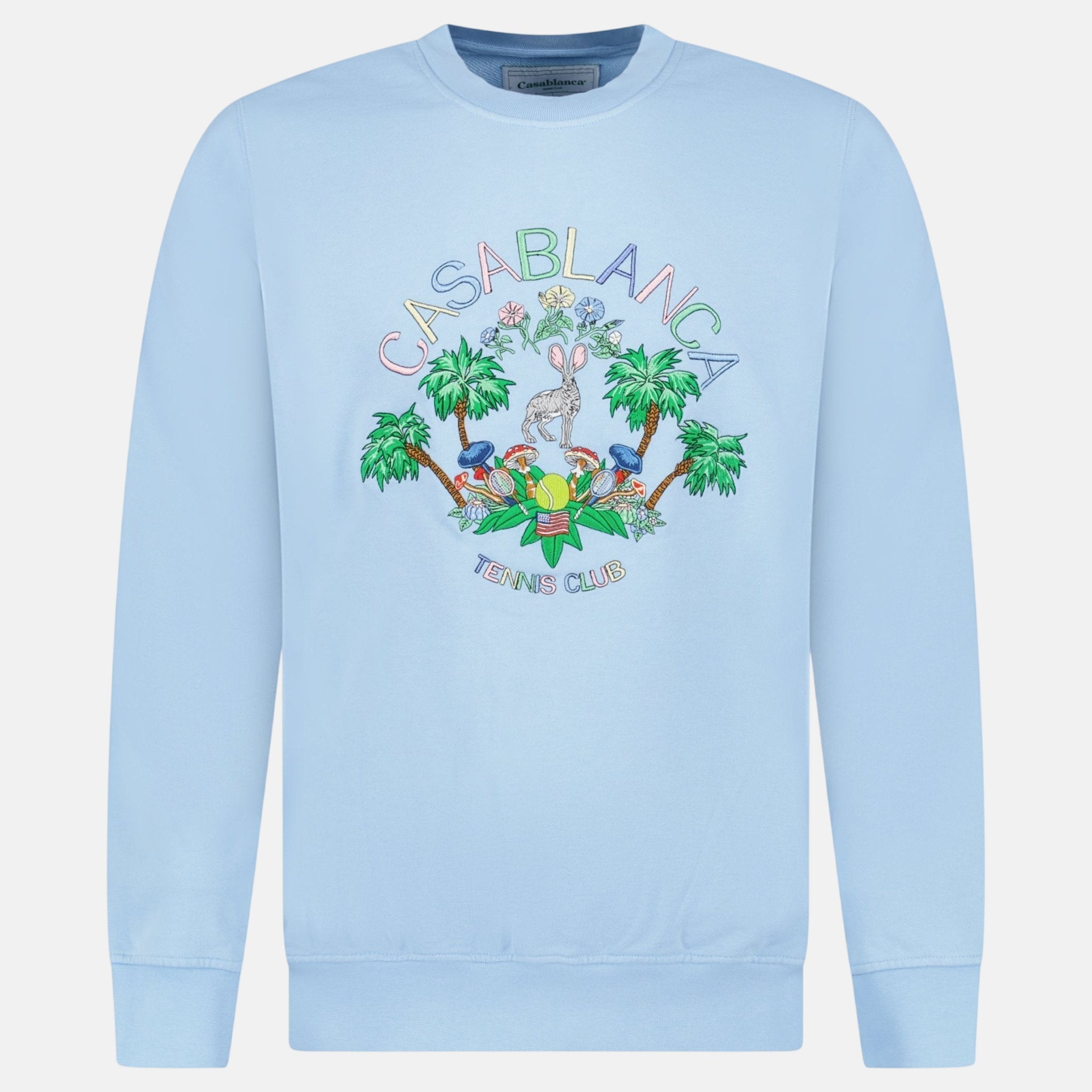 Casablanca Palm Springs Tennis Club Sweatshirt Blue – C15 | Studio DOS by Designer Outlet Sales