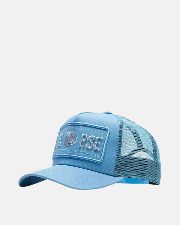 CHRISTIAN ROSE ICONIC II TRUCKER CAP ICE BLUE – DESIGNER OUTLET SALES