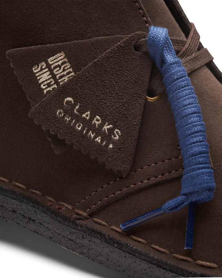 CLARKS ORIGINALS MENS DESERT BOOTS DARK BROWN SUEDE-Designer Outlet Sales