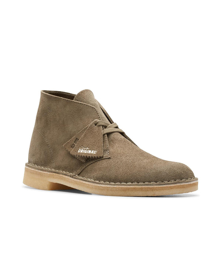 CLARKS ORIGINALS MENS DESERT BOOTS PALE KHAKI SUEDE-Designer Outlet Sales