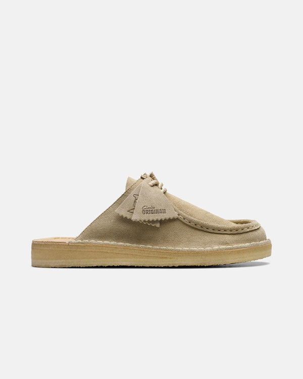 CLARKS ORIGINALS MENS DESERT NOMAD MULES PALE GREY SUEDE-Designer Outlet Sales