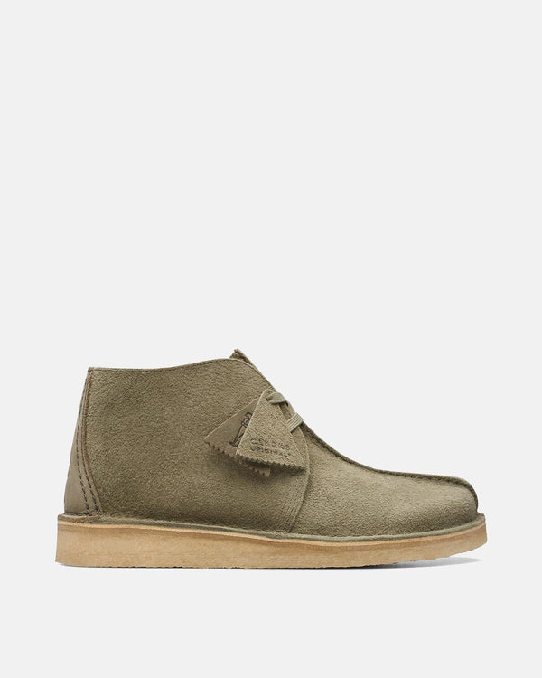 CLARKS ORIGINALS MENS DESERT TREK HI BOOTS FOREST GREEN-Designer Outlet Sales