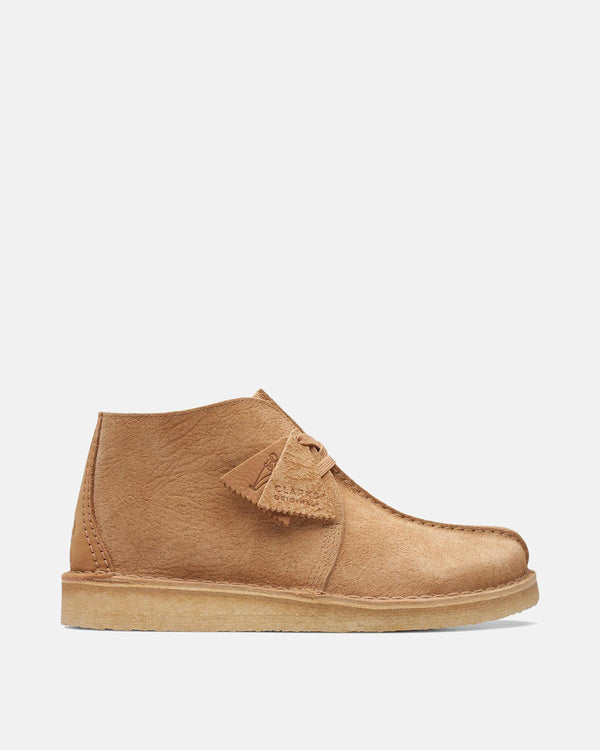CLARKS ORIGINALS MENS DESERT TREK HI BOOTS LIGHT TAN-Designer Outlet Sales