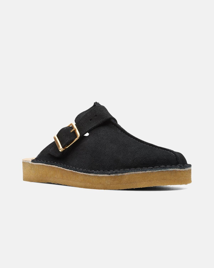 CLARKS ORIGINALS MENS TREK MULES BLACK SUEDE-Designer Outlet Sales