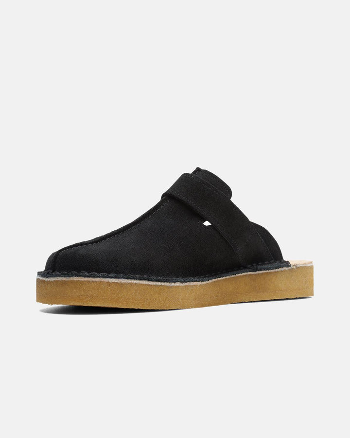 CLARKS ORIGINALS MENS TREK MULES BLACK SUEDE-Designer Outlet Sales