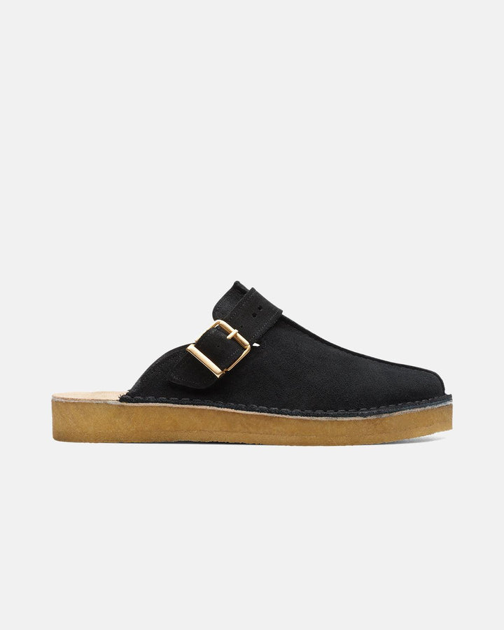 CLARKS ORIGINALS MENS TREK MULES BLACK SUEDE-Designer Outlet Sales