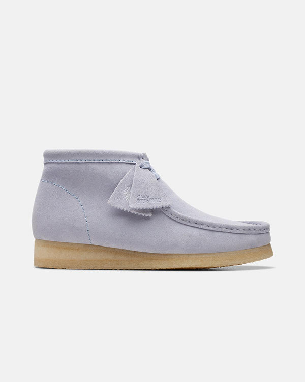 CLARKS ORIGINALS MENS WALLABEE BOOTS CLOUD GREY SUEDE-Designer Outlet Sales