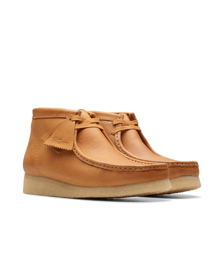 CLARKS ORIGINALS MENS WALLABEE BOOTS MID TAN LEATHER-Designer Outlet Sales