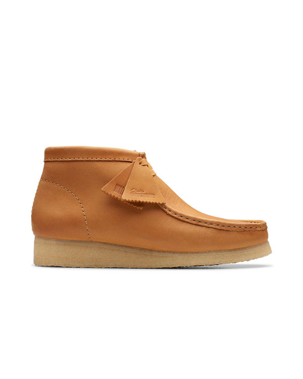 CLARKS ORIGINALS MENS WALLABEE BOOTS MID TAN LEATHER-Designer Outlet Sales